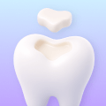 Icono 3D de hisonrisa de un diente con un empaste caído.
