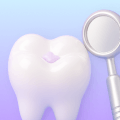 Icono 3D de hisonrisa de un diente con una caries pequeña.