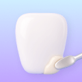 Icono 3D de hisonrisa de un diente con una fractura pequeña.
