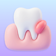 Icon showing bleeding or irritated gums before a dental cleaning exam.