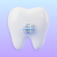 Icon showing braces, retainers, or crowded teeth that need dental cleaning.