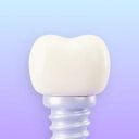Dental implants and tooth replacement icon.