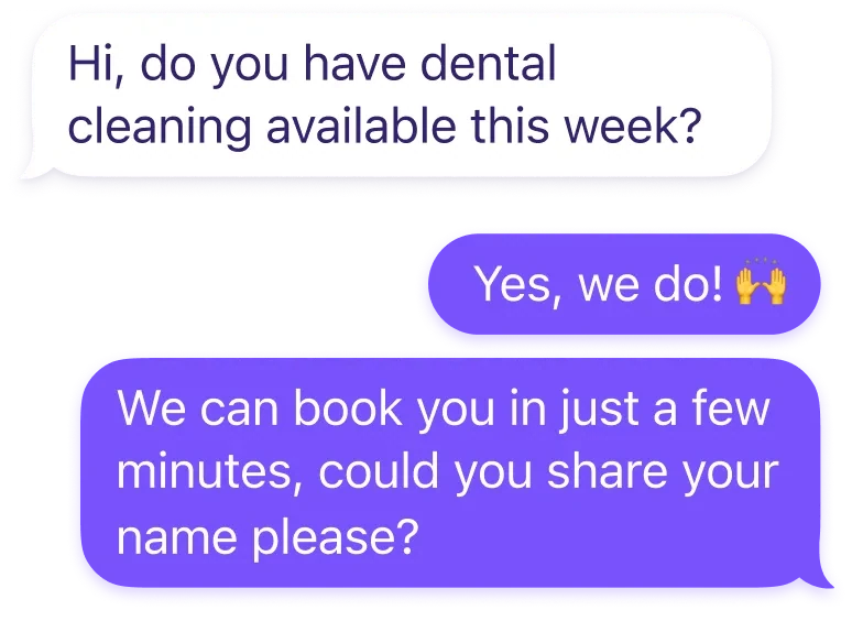 WhatsApp booking conversation with hisonrisa to schedule a dental cleaning in Mexico City.