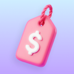 Illustration of a price tag for transparent dental pricing.