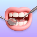 Dental exam icon with mirror and explorer tools.